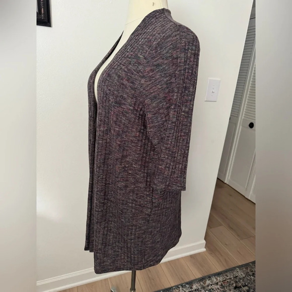 Lane Bryant Grey Marl Duster Over Piece Sweater Cardigan Size 22/24 - Picture 2 of 5